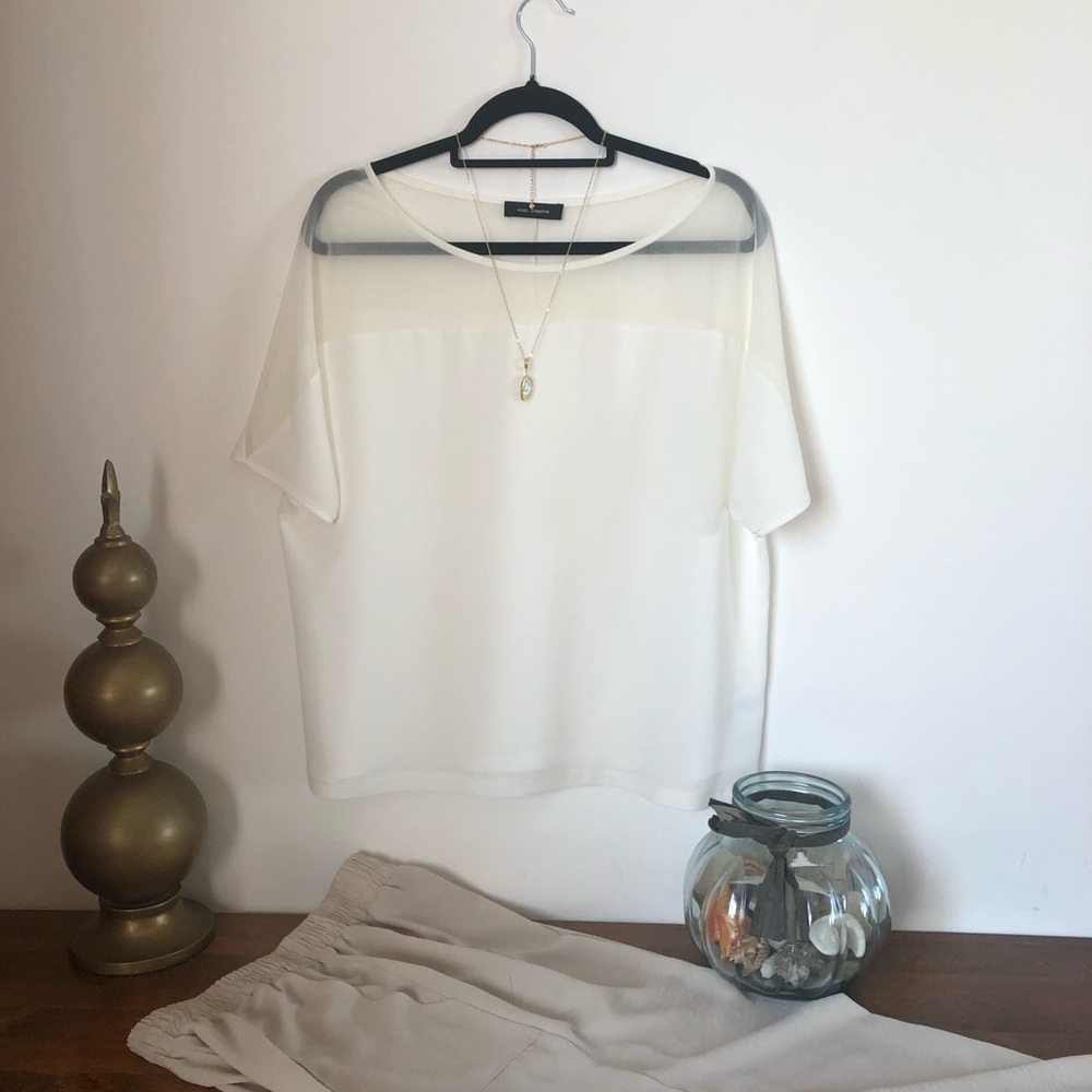 Cop.Copine Fantasme top Ivory mesh Blouse
